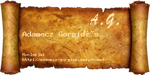 Adamecz Gorgiás névjegykártya